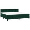 vidaXL Cama box spring c/ colch&atilde;o/LED 200x200 cm veludo verde-escuro