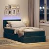 vidaXL Cama com arruma&ccedil;&atilde;o e LED Verde Escuro 90 x 190 cm Veludo