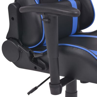 vidaXL Cadeira escritório reclinável estilo corrida c/ apoio pés azul