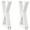 vidaXL P&eacute;s para mesa de centro 2 pe&ccedil;as, branco, 38x(42-43,3) cm, a&ccedil;o