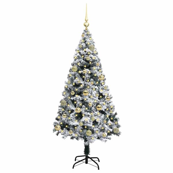 vidaXL &Aacute;rvore de Natal Artificial Branco 150 cm PVC, A&ccedil;o e Pl&aacute;stico