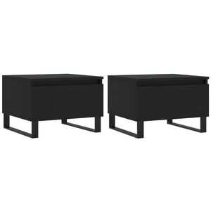 vidaXL Mesas de centro 2 pcs 50x46x35 cm derivados de madeira preto