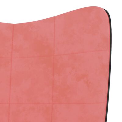 vidaXL Cadeira de descanso PVC e veludo rosa