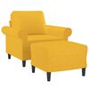 vidaXL Poltrona com apoio de p&eacute;s 60 cm tecido amarelo-claro