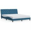 vidaXL Estrutura de cama sem colch&atilde;o 160x200 cm veludo azul