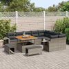 vidaXL Conjunto de Sofá de Jardim com almofada 12 pcs Cinzeto vime PE