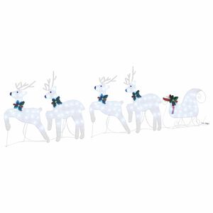 vidaXL Renard LED 5 unid. Prateado 43 x 18 x 66 cm tecido