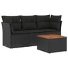 vidaXL 4 pcs conjunto de sof&aacute;s para jardim c/ almofad&otilde;es vime PE preto