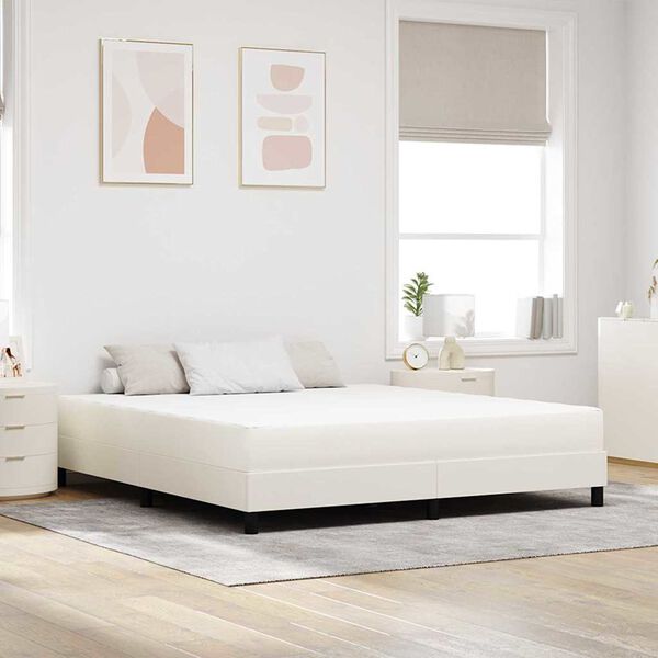 vidaXL Colchão de Cama com colchão Creme 180 x 200 cm tecido