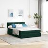 vidaXL Estrutura de cama otomana com colch&atilde;o 140x200 cm verde escuro
