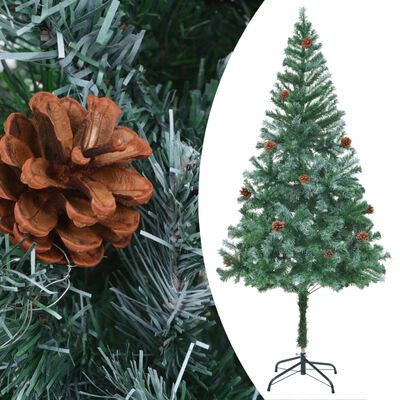 vidaXL Árvore de Natal artificial com pinhas 180 cm