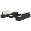 vidaXL Conjunto de Sof&aacute; de Jardim 10 unid. Preto vime PE