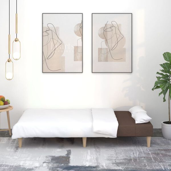 vidaXL Sof&aacute;-cama de 2 lugares tecido cinzento-acastanhado