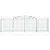 vidaXL Cestos gabi&atilde;o arqueados 3 pcs 300x50x80/100cm ferro galvanizado
