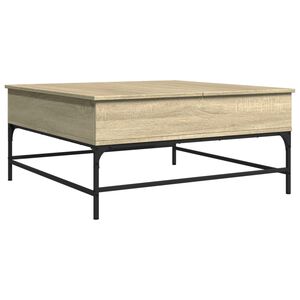 vidaXL Mesa de centro 95x95x45 cm deriv. madeira/metal carvalho sonoma