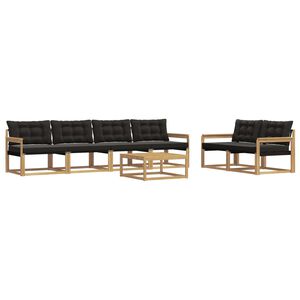vidaXL Conjunto de Sof&aacute;s para Exterior 7 unid. Branco e Preto