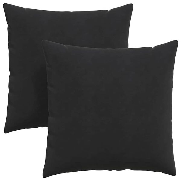 vidaXL Travesseiros de Sofá 2 pcs Preto 80 x 80 cm