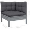 vidaXL 7 pcs conjunto lounge de jardim c/ almofad&otilde;es pinho cinza