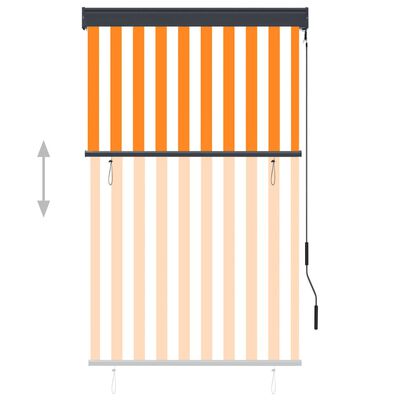 vidaXL Estore de rolo para exterior 100x250 cm branco e laranja