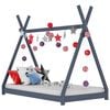 vidaXL Estrutura de cama para crian&ccedil;as 90x200 cm pinho maci&ccedil;o cinzento