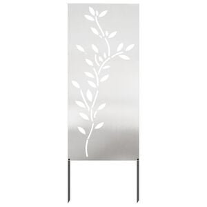 vidaXL Tela de Privacidade para Jardim Floral Prateado 50 x 140 cm