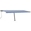vidaXL Toldo retr&aacute;til manual com LED 600x350 cm azul e branco