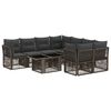 vidaXL Conjunto de Sof&aacute; de Jardim 9 unid. Cinzento vime PE