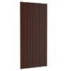 vidaXL Painel de telhado 12 unid. Castanho 100 x 45 cm A&ccedil;o galvanizado
