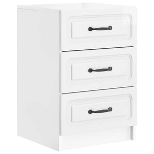 vidaXL Arm&aacute;rio de Cabeceira Branco Brilhante 43 x 41 x 63,5 cm
