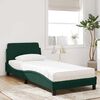 vidaXL Cama com colch&atilde;o Dover 80x200 cm veludo verde-escuro