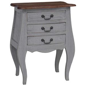 vidaXL Mesa de cabeceira em madeira de mogno maci&ccedil;a 48x35x64 cm