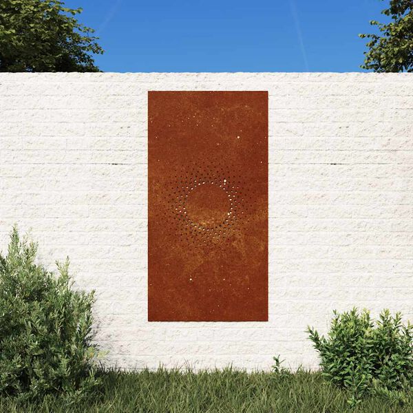 vidaXL Decora&ccedil;&atilde;o p/ muro de jardim 105x55 cm a&ccedil;o corten design sol