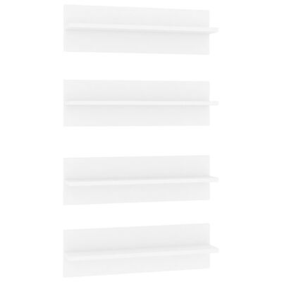 vidaXL Estantes de parede 4 pcs 60x11,5x18 cm contraplacado branco