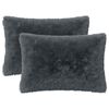 vidaXL Almofada com travesseiro HEERLEN 2 unid. Antracite Fleece PV