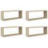 vidaXL Prateleiras parede forma de cubo 4 pcs carvalho sonoma