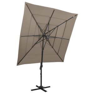 vidaXL Guarda-sol de jardim com poste de alum&iacute;nio cinza-acastanhado