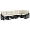 vidaXL Conjunto de Sof&aacute; de Jardim 6 unid. Preto vime PE