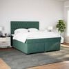 vidaXL Cama com molas/colch&atilde;o 200x200 cm veludo verde-escuro