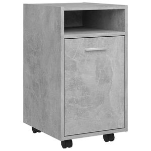 vidaXL M&oacute;vel de apoio com rodas 33x38x60cm contraplacado cinza cimento