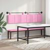 vidaXL Cabeceira Suspensa Riscas Rosa 210 x 55 x 5 cm tecido