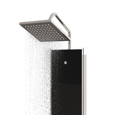 vidaXL Coluna de duche vidro 18x45,5x130 cm preto