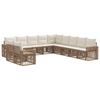 vidaXL Conjunto de Sof&aacute; de Jardim 11 unid. Bege e Branco Creme vime PE