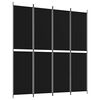 vidaXL Biombo/divis&oacute;ria com 4 pain&eacute;is 200x220 cm tecido preto
