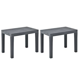 vidaXL Bancos de jardim 2 pcs pl&aacute;stico antracite