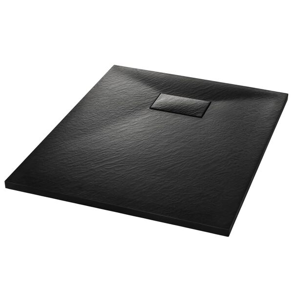vidaXL Base de chuveiro SMC 90x70 cm preto