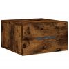 vidaXL Mesa de cabeceira de parede 35x35x20 cm cor carvalho fumado