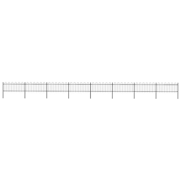 vidaXL Cerca de jardim com arco superior em aço 1426 x 80 cm, preta