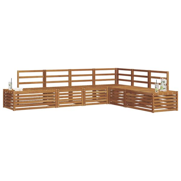 vidaXL Conjunto de Sof&aacute;s para Exterior 6 Pe&ccedil;a Natural