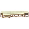 vidaXL Conjunto de Sof&aacute;s para Exterior 7 pcs Natural e Creme