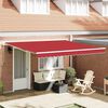 vidaXL Toldo Retrátil Manual Vermelho 400 × 350 cm Tecido e Metal